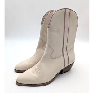 Free People Borderline Western Boots Pointed Toe Women's Plaster Sz US6.5 EU36.5